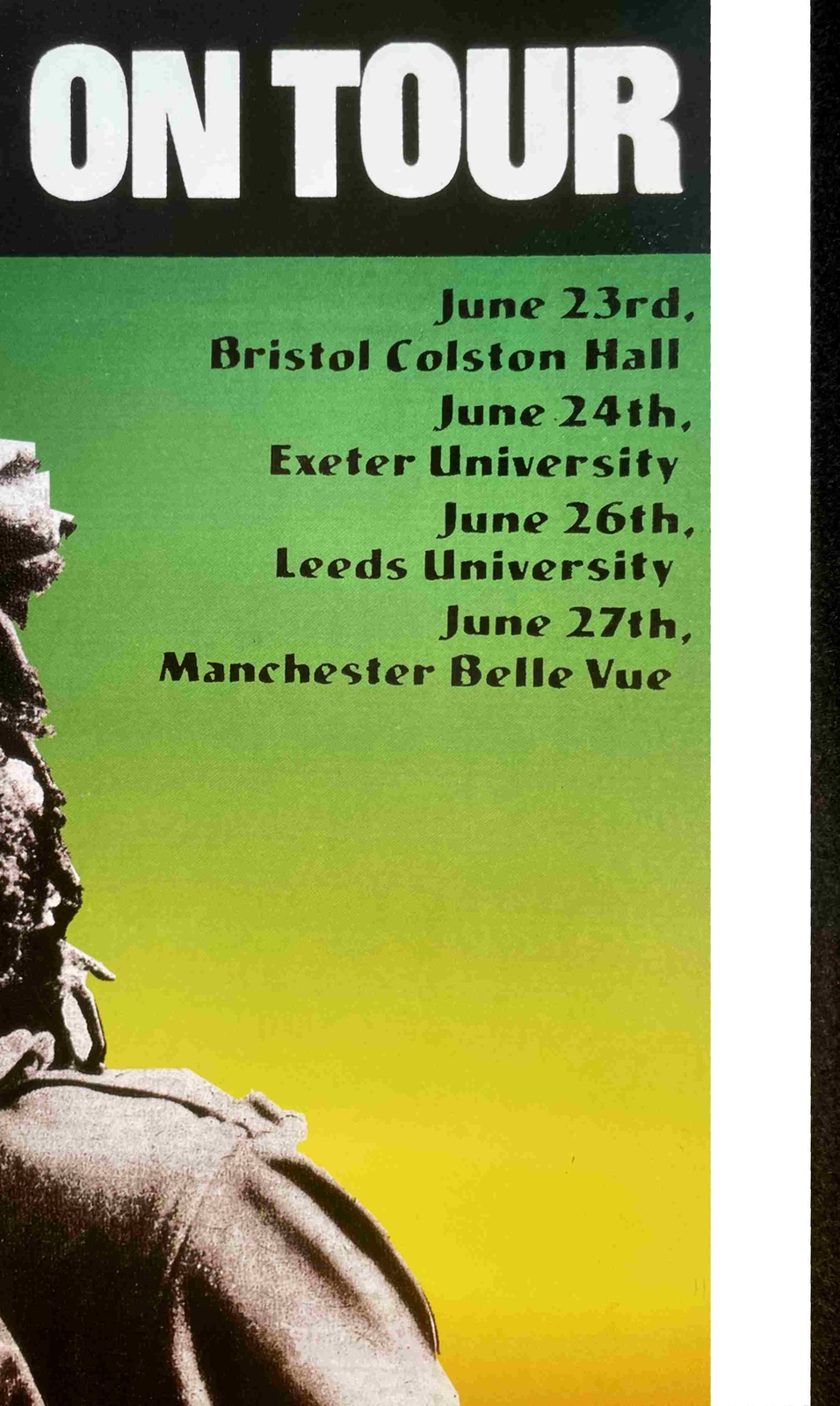 BOB MARLEY AND THE WAILERS ON TOUR United Kingdom 1976 by Bob Masse Includes COA