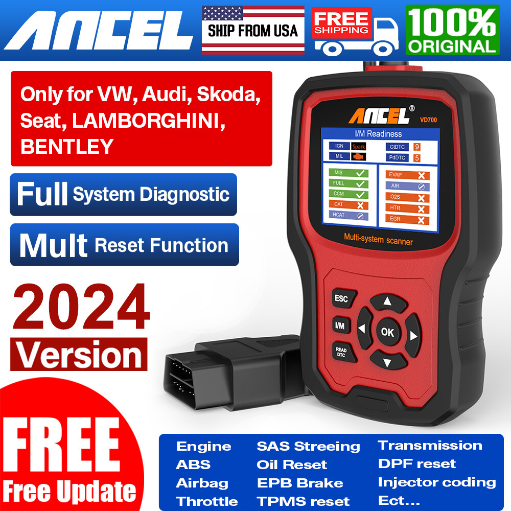 Ancel VD700 Car OBD2 Scanner Code Reader All System Diagnostic ABS SRS DPF Oil