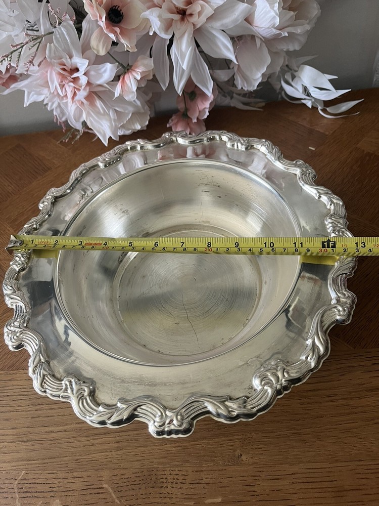 Large Ornate Silverplate Serving Bowl