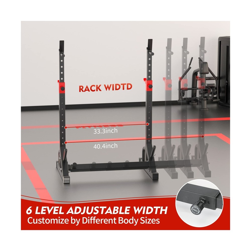 FONBEAR Squat Rack, Barbell Rack, Bench Press 550 LBS Max Load Adjustable Squ...