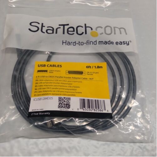Startech ICUSB1284D25 USB TO PARALLEL ADAPTER CABLE USB-A TO DB25 PARALLEL CABLE