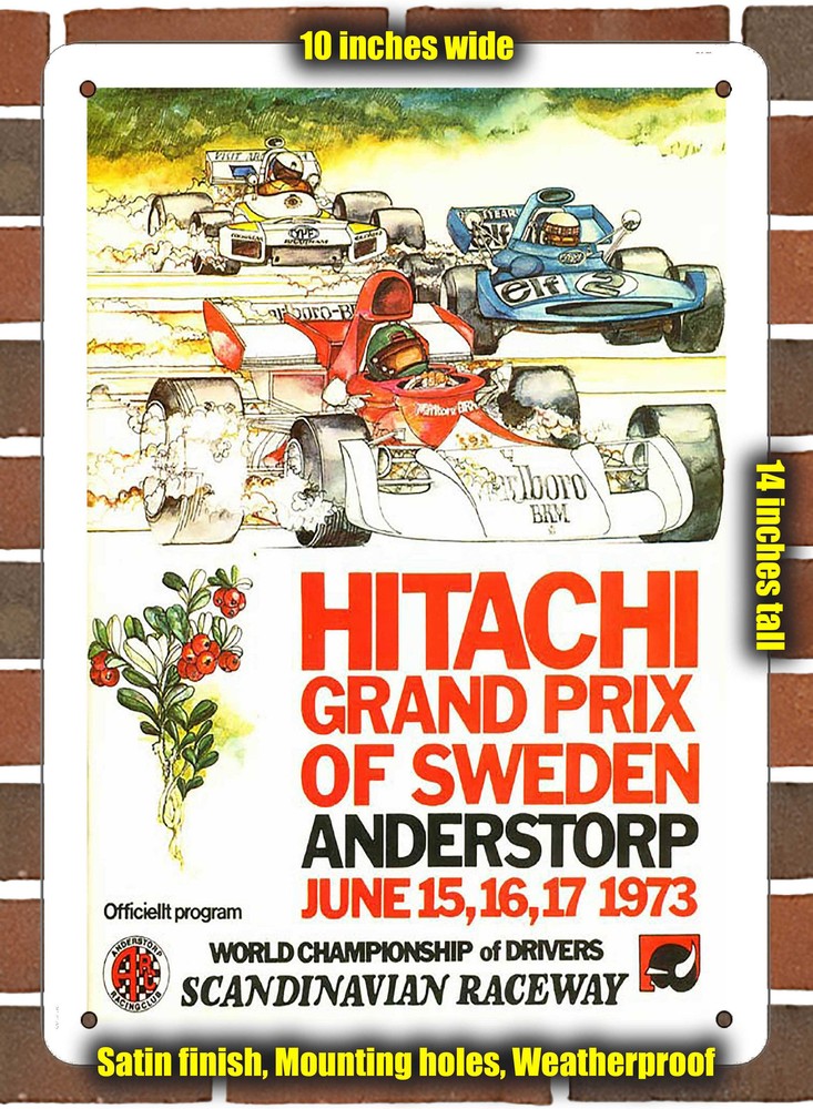 Metal Sign - 1973 Anderstorp Raceway Racing Program - 10x14 inches
