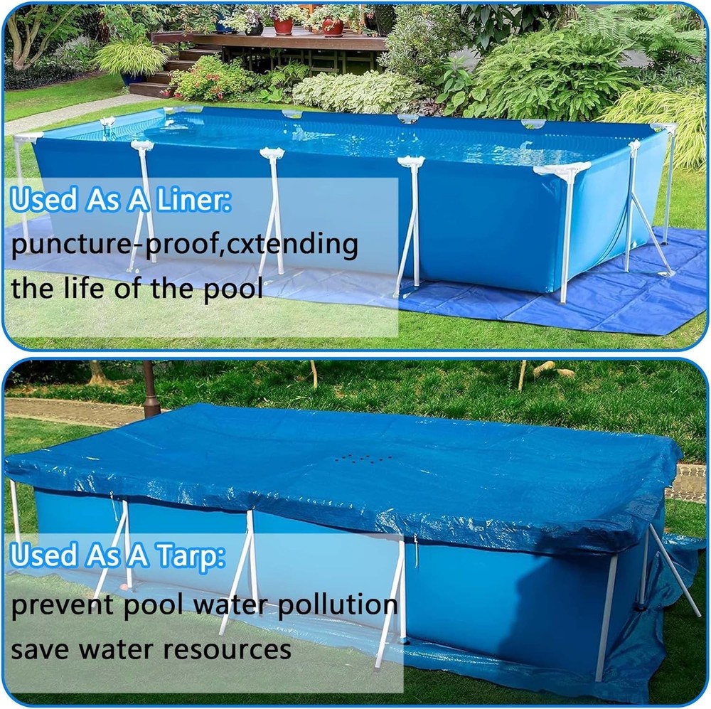 Rectangular 24' x 12' PE Pool Liner Pad - Ultimate Protection Against Punctures