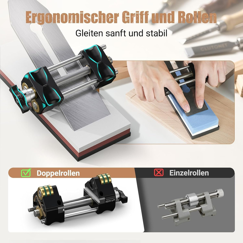 Honing Guide, Chisel Sharpening Jig (Black, Single Honing Guide)