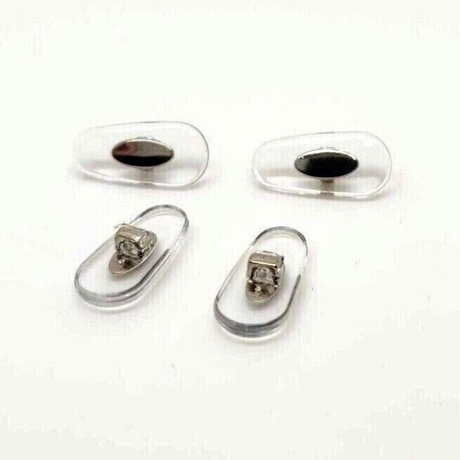 2 PAIR Plug In Nose Pads Fits Ray Ban Replacement PLUG IN PUSH IN Silver 15mm