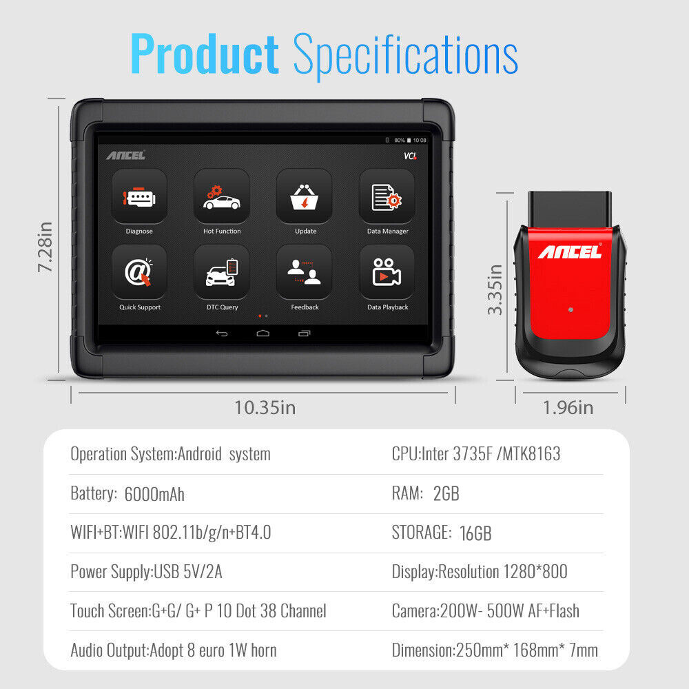 10" Android Bidirectional ODB2 Scanner Bluetooth All System OBD2 Diagnostic Tool