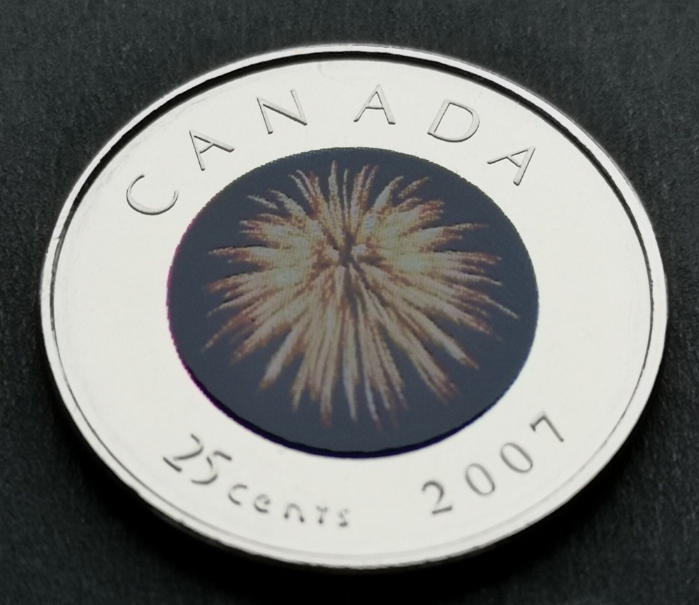 *** CANADA  25  CENTS  COLOURED  2007  ***  CONGRATULATION  ***