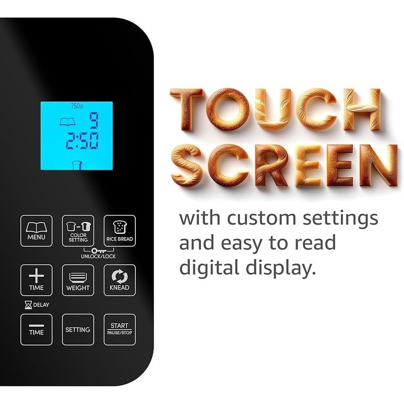 Non-toxic Ceramic Bread Maker 19 Programs Touch Control Fresh Homemade Bread New