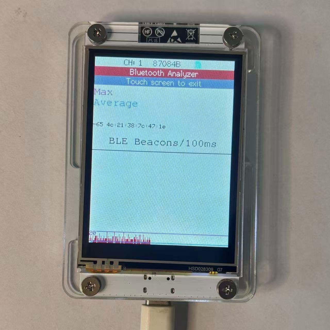 ESP32 Marauder WiFi BT Network Monitor 2.8" Touch Screen RSSI Data Readout