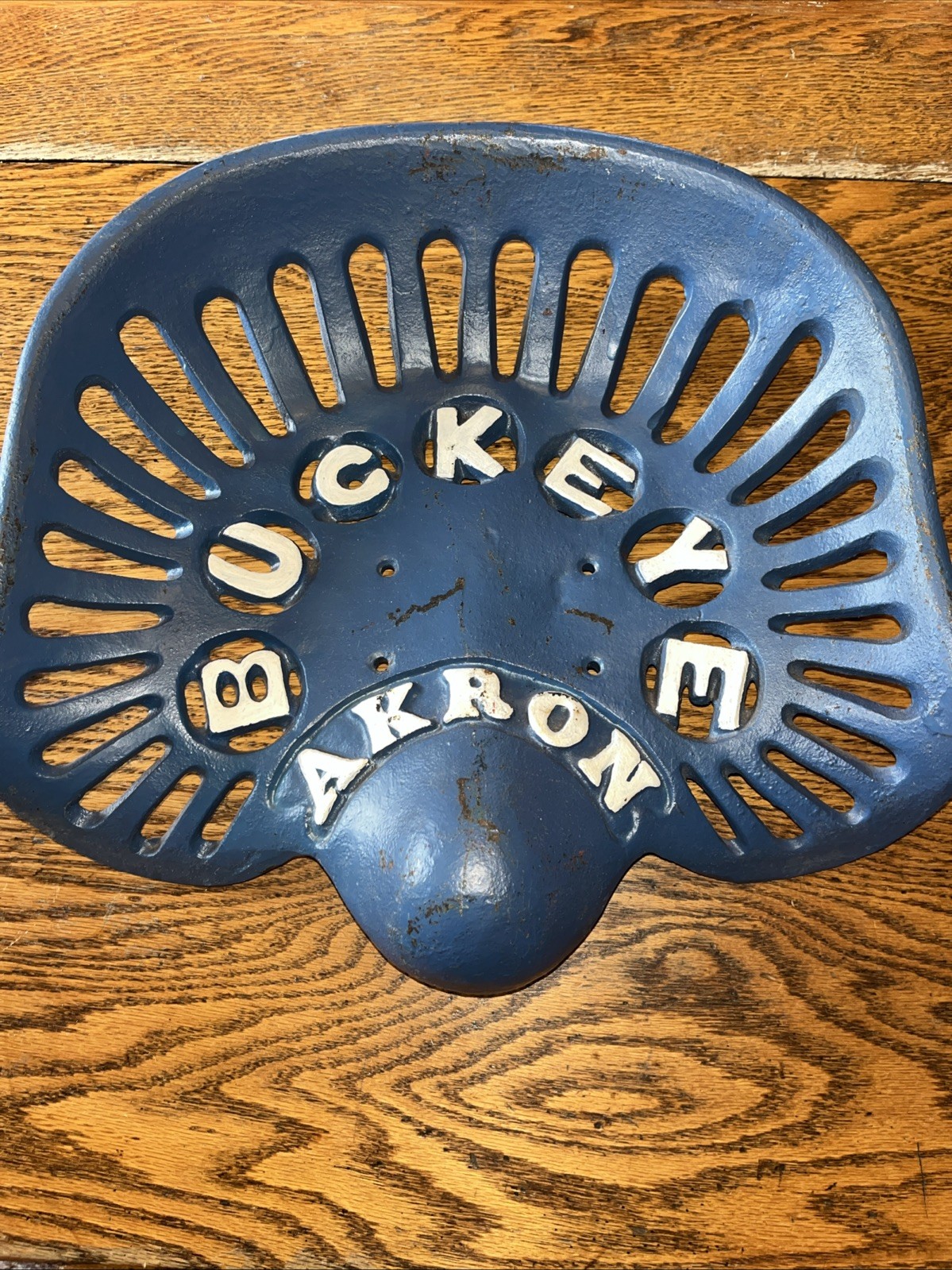 Buckeye Akron vintage cast iron tractor implement seat collectible