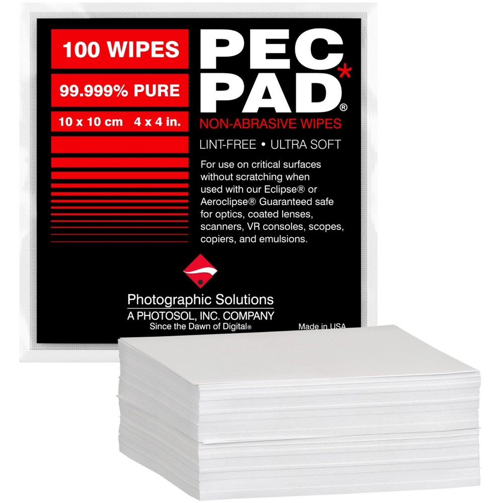 ECLIPSE 2oz OPTIC CLEANING FLUID & 4x4" PEC PAD 100 PACK PHOTOGRAPHIC SOLUTIONS
