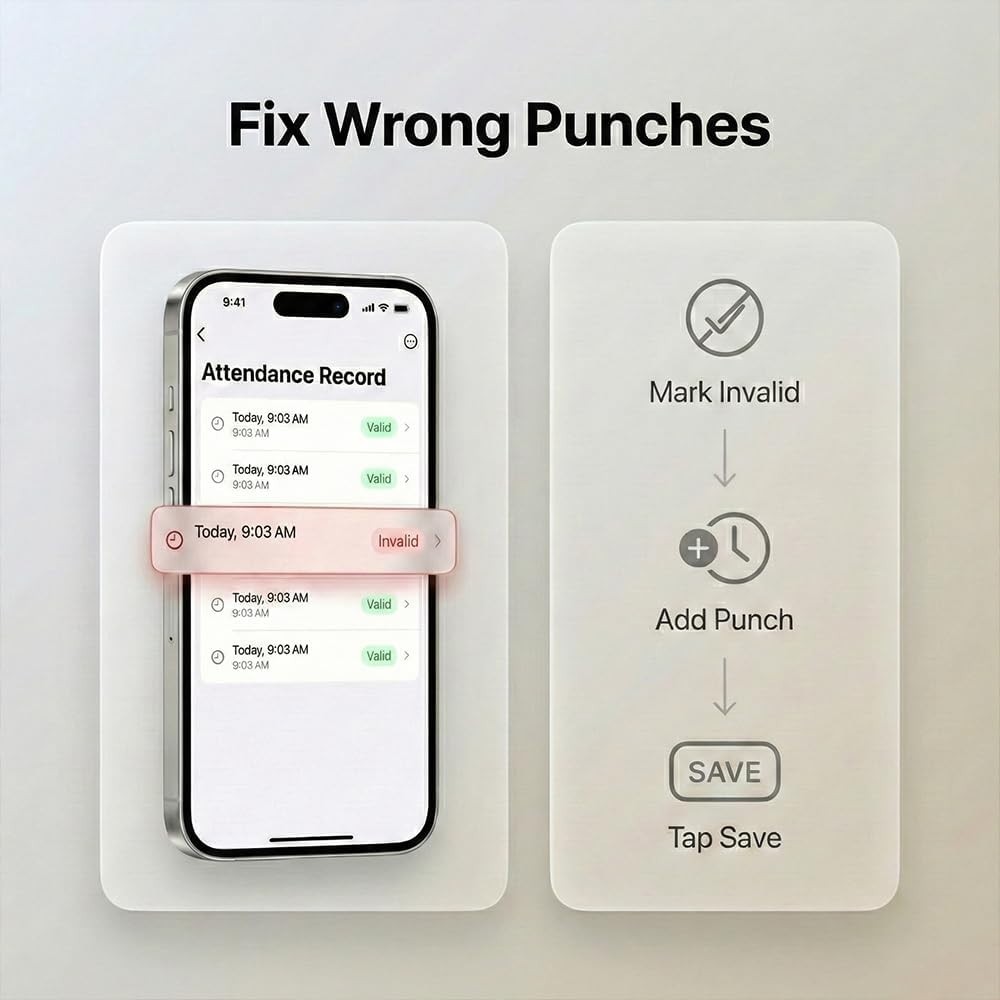 Tymelix App-Based Time Clock, 5s Setup, Auto Break, Lunch & Overtime Rules, Loca
