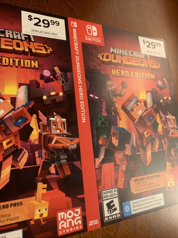 Minecraft Dungeons Hero Nintendo Switch - Authentic- RARE - Display Box Only