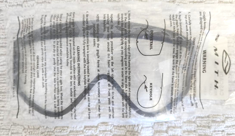 Smith Cascade CS3C Replacement Lens Clear, NOS