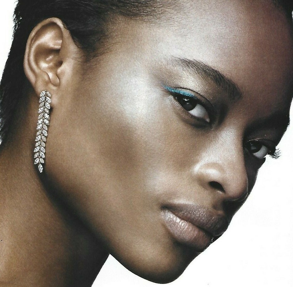 Tiffany & Co Diamond Earrings Print Ad with Model