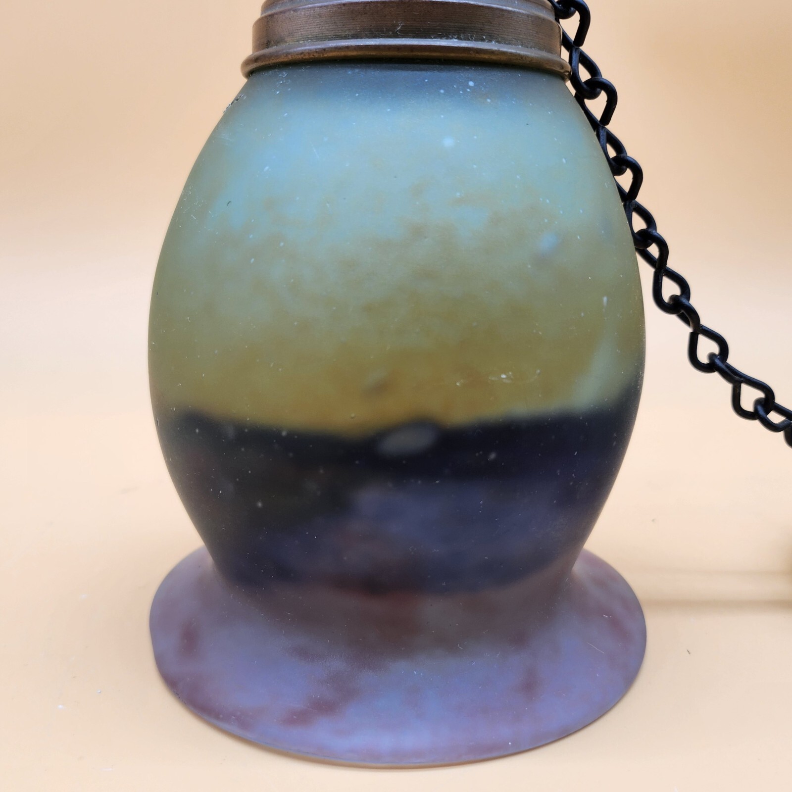 Vintage Art Glass Hanging Ceiling Pendant Light Fixture