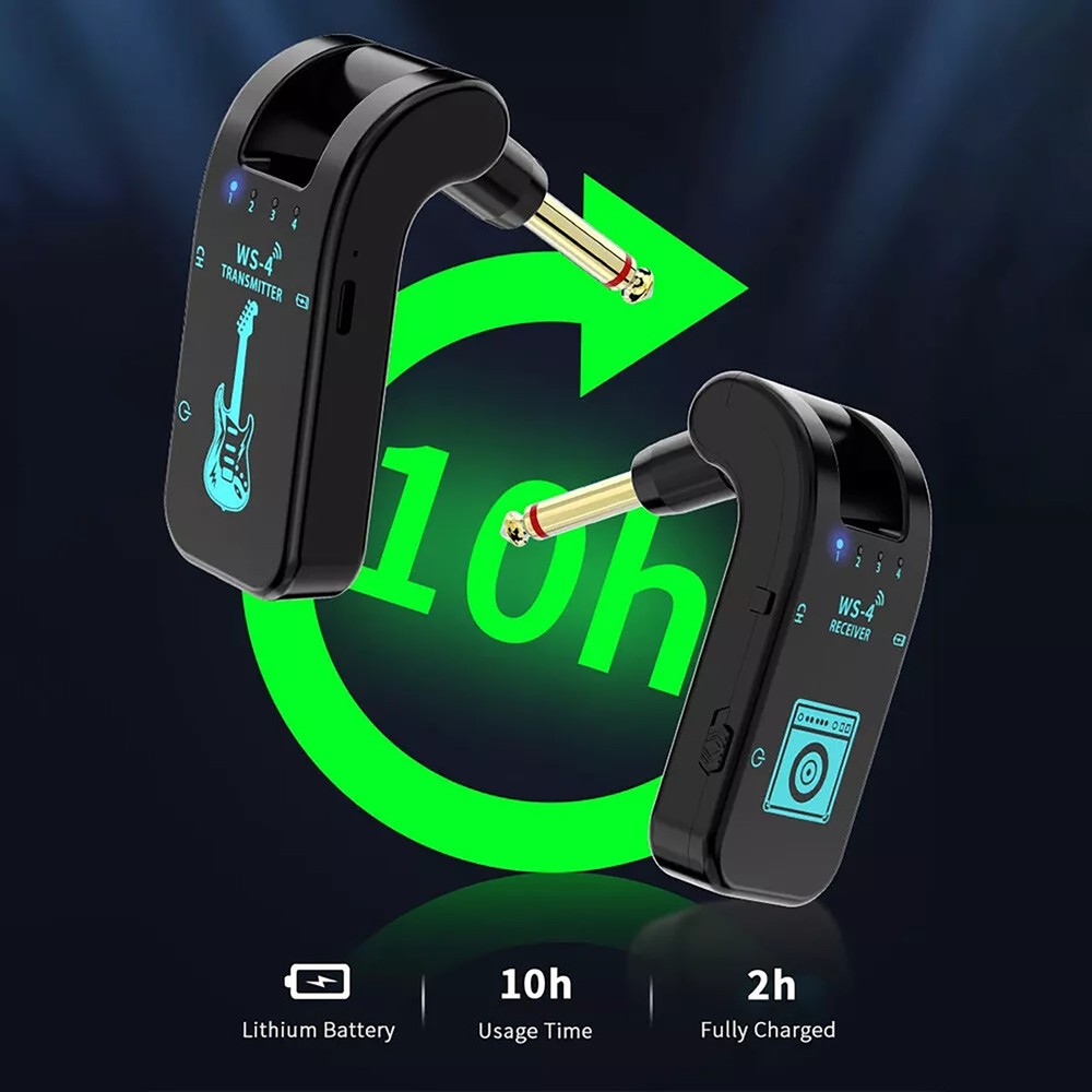 2.4G Wireless Guitar System Rechargeable Transmitter Receiver 8 Channels