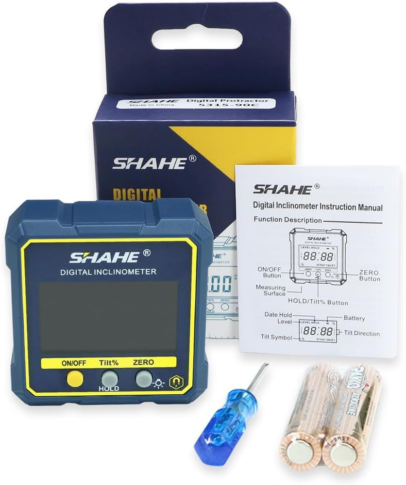 SHAHE Digital Angle Gauge Magnetic Protractor Inclinometer Level Angle Finder An