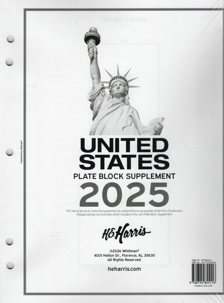 H.E.Harris US Plate Block Supplement 2025