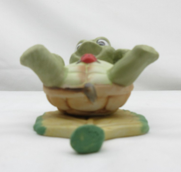 Vintage Turtle Figurine with Ladybug Hand Painted Decor