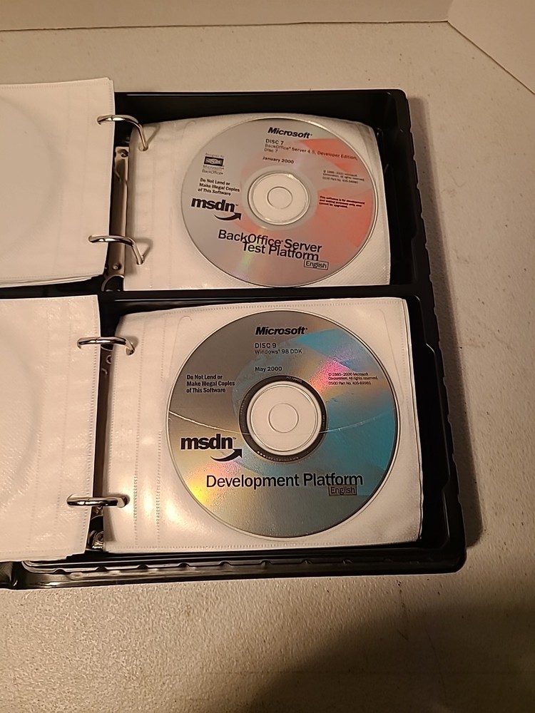 MICROSOFT MSDN Software Discs w/Storage Case Lot of 43