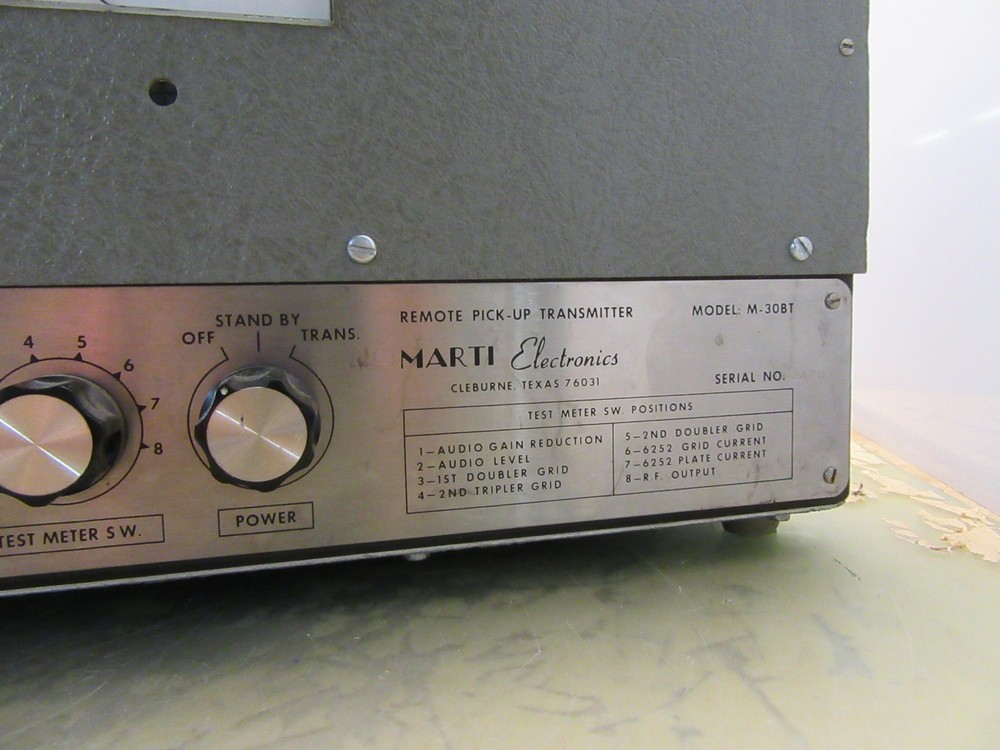 marti electronics m-30bt remote pick-up transmitter tube radio [3*J-27]