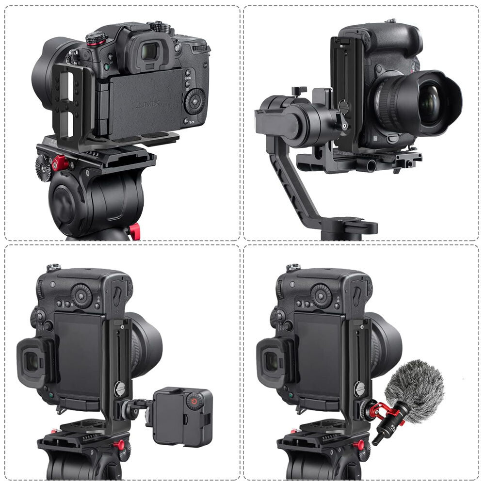 2 Pcs L-Bracket Quick Release Plate For Camera DSLR Camcorder Nonslip Bracket