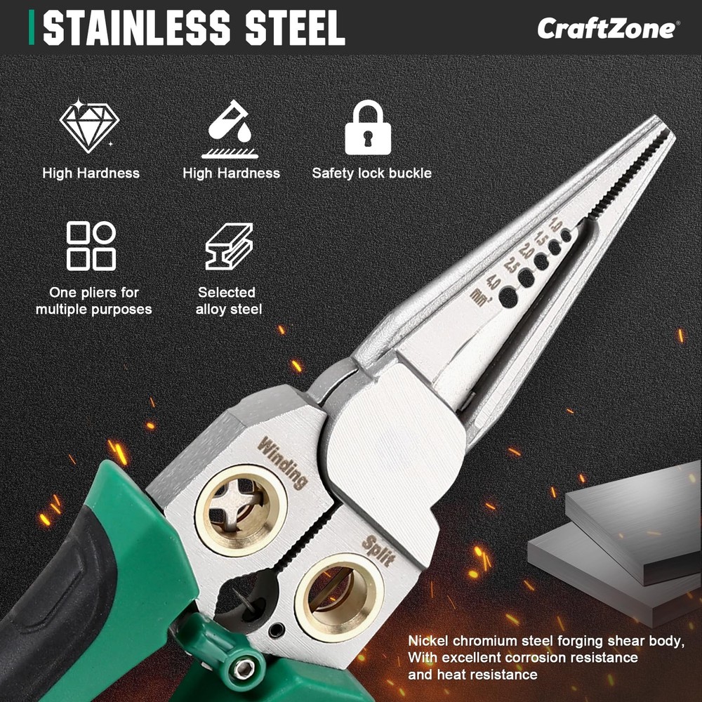 8 in 1 Wire Stripper with Voltage Tester, Multi-function Electric Wire Stripp...