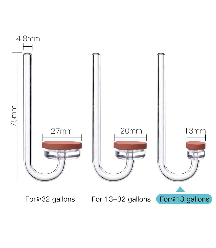 Clscea CO2 Diffuser for Aquarium Plant Mini Atomizer, U-Shaped, S