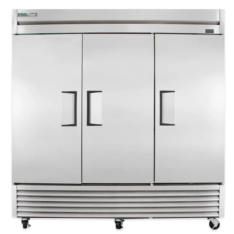 True T-72F-HC 78" Three Section Reach In Freezer, (3) Solid Doors