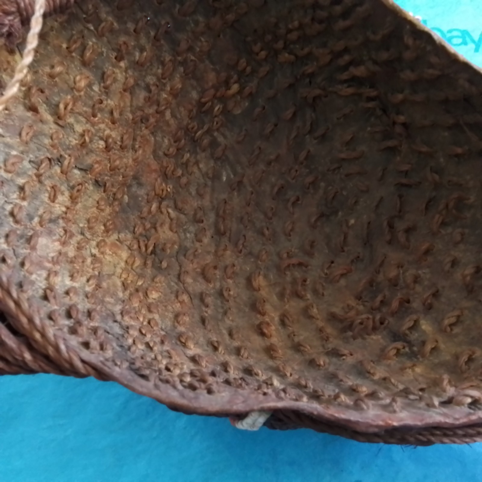 Vtg Maasai Tribal Men's Headdress, Kenya, Africa, Red Ochre Sisal Glass Beads