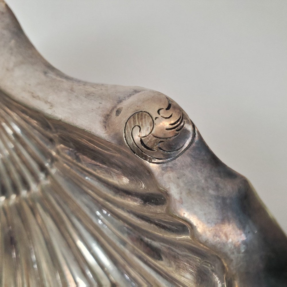 Antique Wilson & Sharp Edinburgh SCALLOP Shell Dish Silver‑Plate 8885 Footed