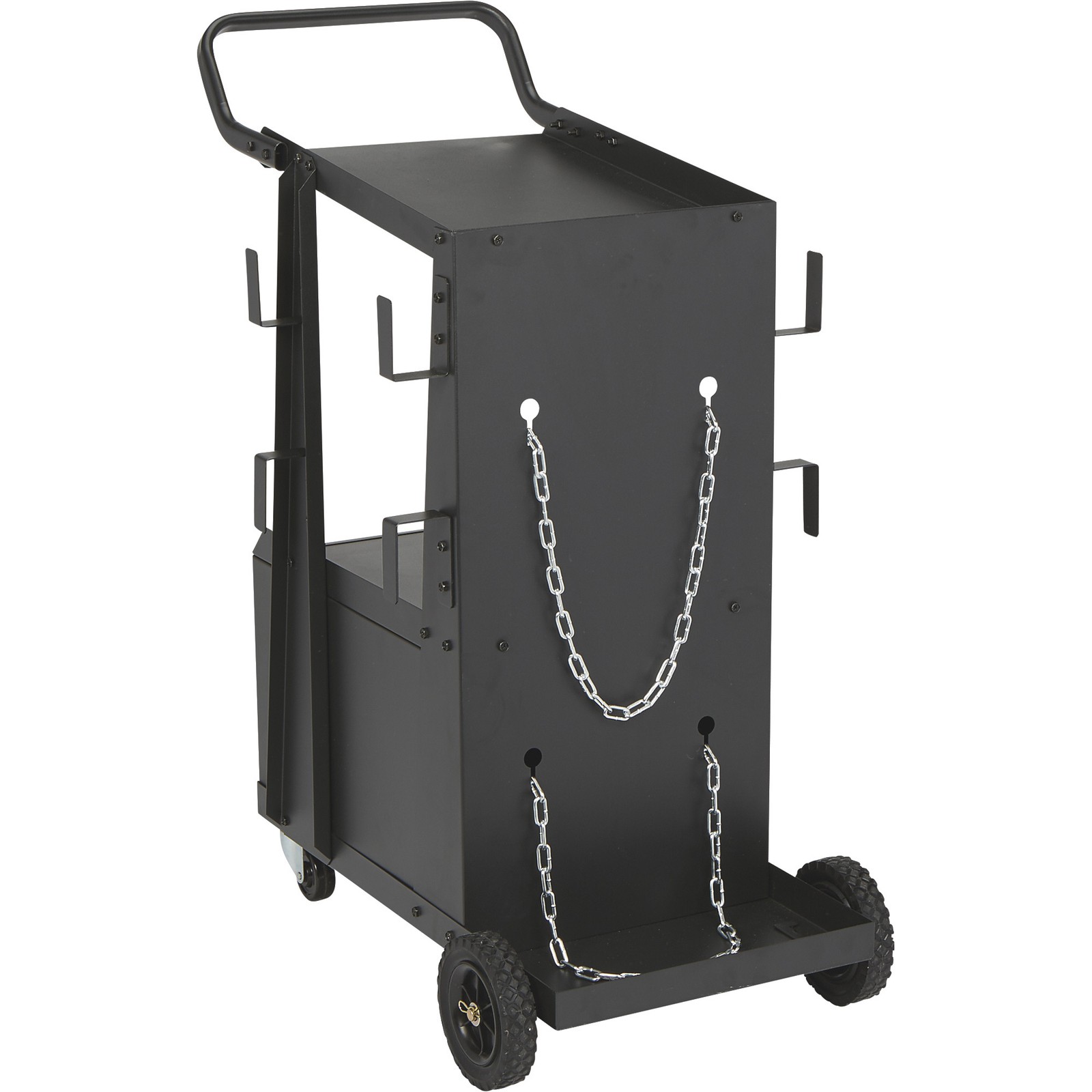Klutch 2-Tier Welding Cart with Locking Cabinet, 31-1/2in.L x 16-1/8in.W x