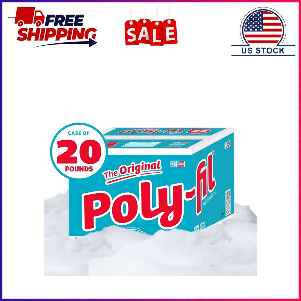 Poly-Fil Polyester Fiberfill Stuffing, 20lb Box, Bulk, by Fairfield