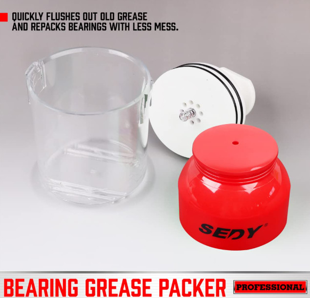 Premium Bearing Packer Kit - Effortlessly Flushes Old Grease and Repacks Wheel -