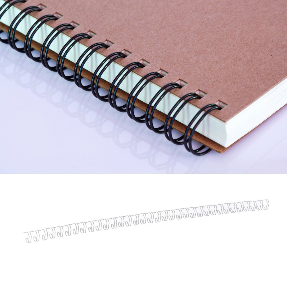 White 100X Double Loop Wire Binding Spine 6.4mm Diameter 34 Teeth 3:1 ScalE