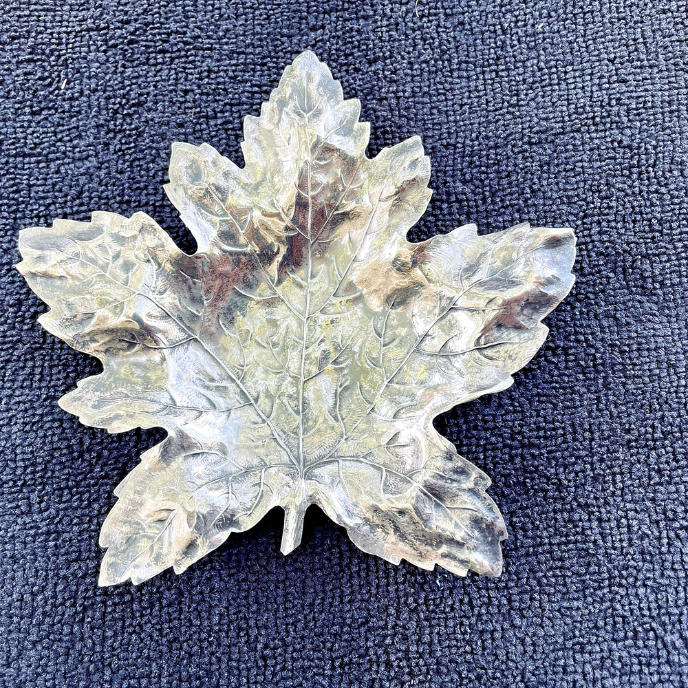 VINTAGE BLACKINTON & CO STERLING MAPLE LEAF SHAPE NUT DISH