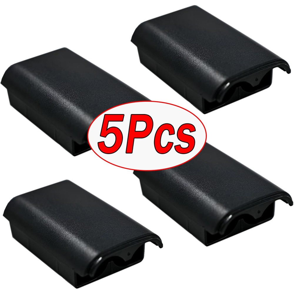 5 X AA Battery Back Cover Case Shell Pack For Xbox 360 Wireless Controller Black