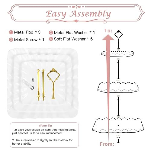 5 Pcs Dessert Table Display Set - 2 X Cupcake Stand Holder/Cup Cake Tier