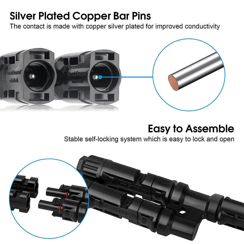 Solar Panel Y/T Branch Cable Connection Waterproof Connector & Charge Controller
