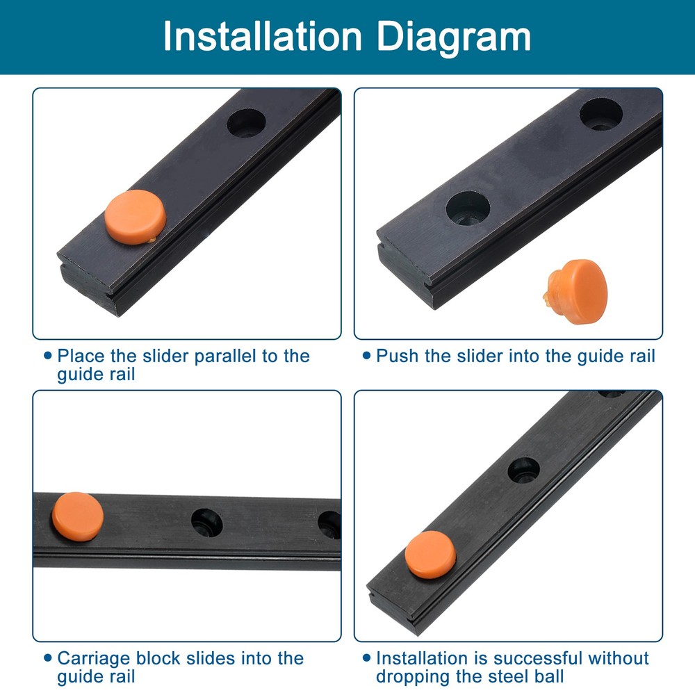 2pcs MGN12 450mm Linear Guide Rail, Black