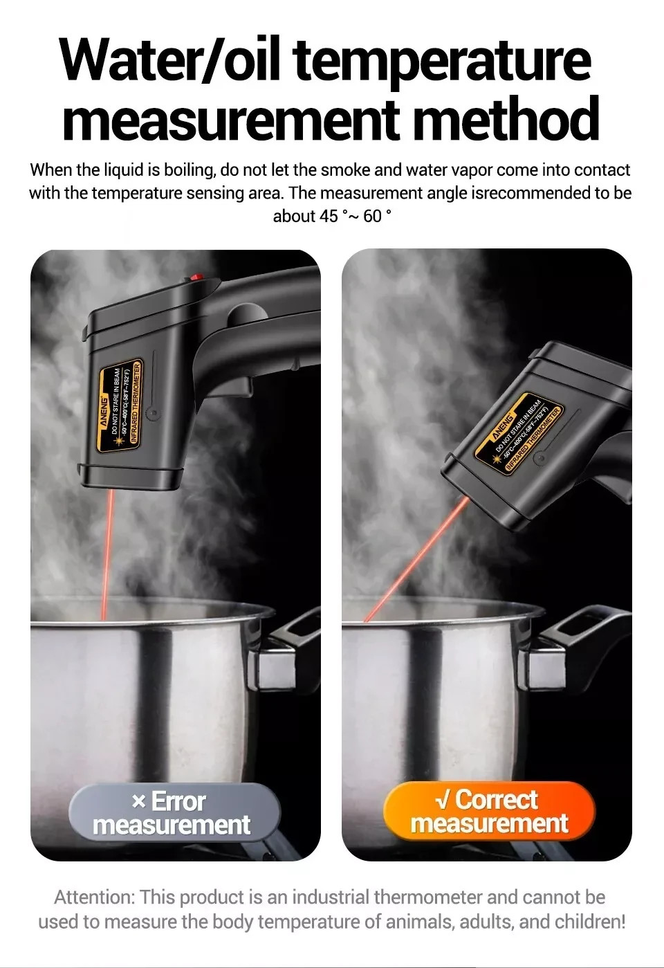 LCD Digital Non-contact Laser IR Infrared Thermometer Temp Meter Temperature Gun