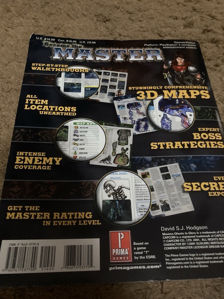 Maximo Ghost To Glory Strategy Guide With Poster PlayStation 2