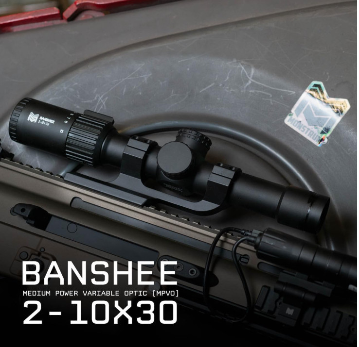 Monstrum Banshee 2-10x30 MPVO Rifle Scope with Offset Scope Mount