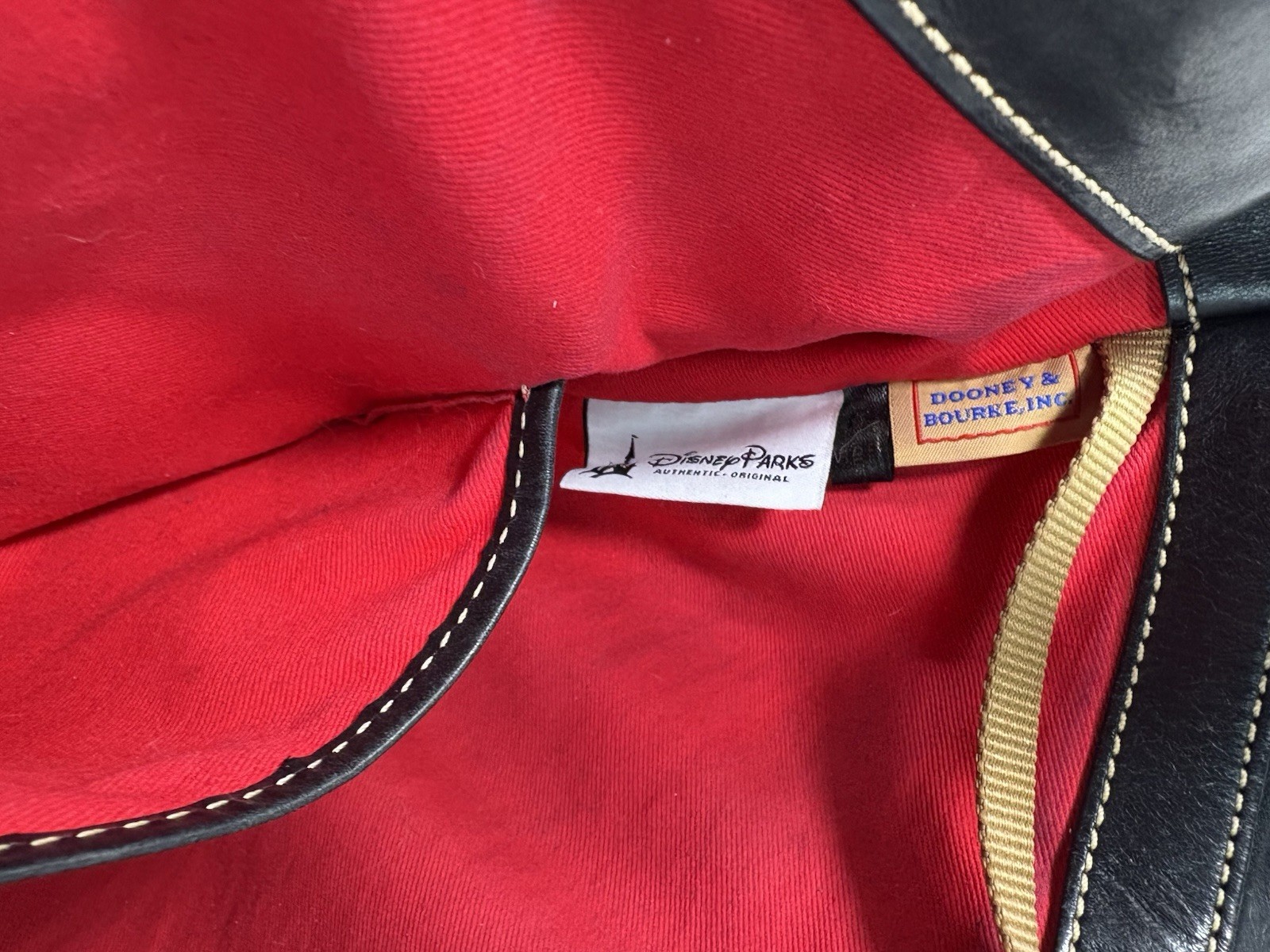 Dooney & Bourke Disney Black Embossed Leather Tote Bag Mickey Mouse Authentic