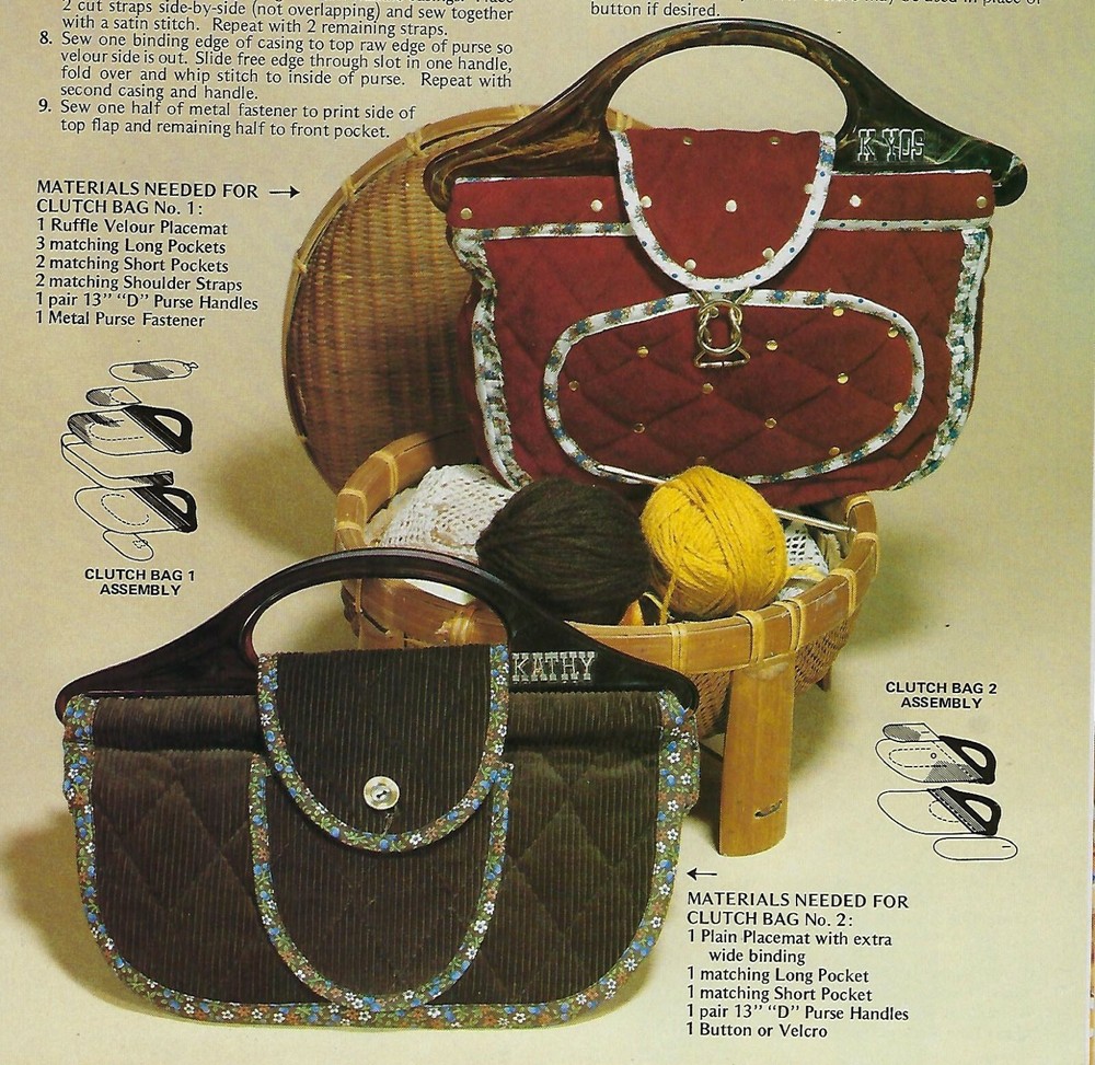 Placemats Plus Purses Pillows Craft Sewing 35 Projects Patterns Book Vtg 1980