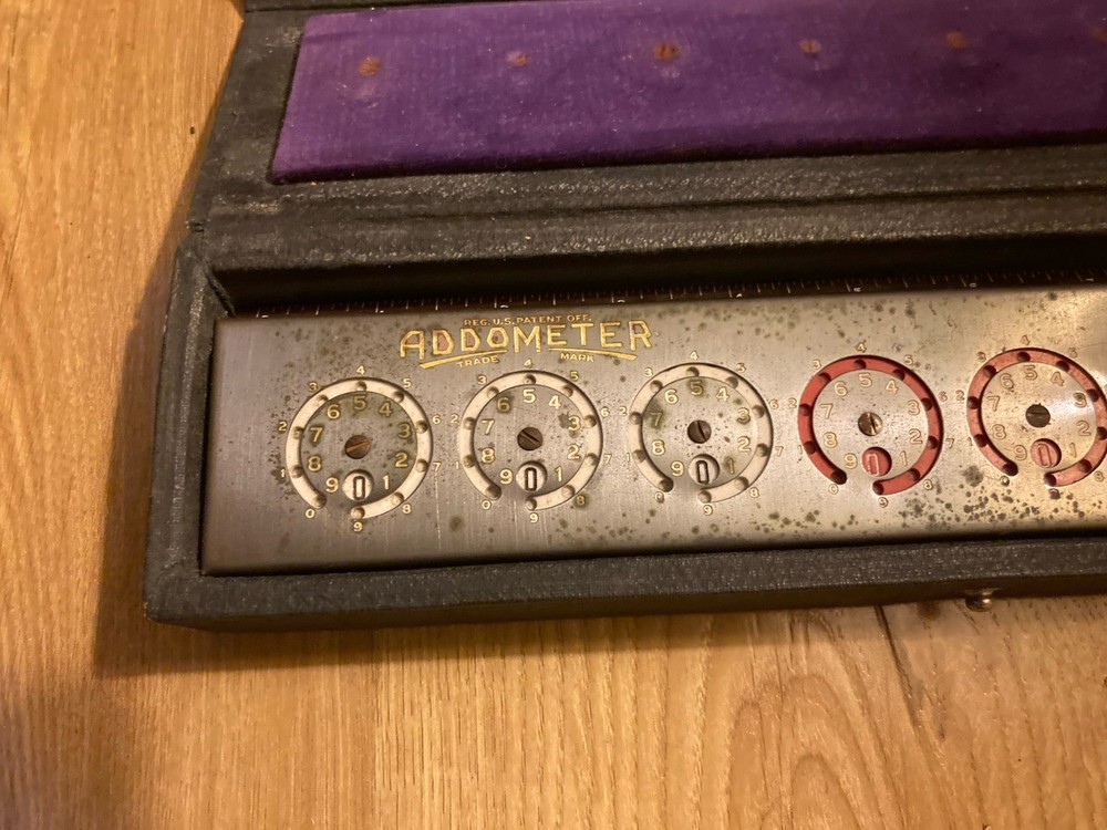 Vintage Addometer Portable Calculator Adding Machine in Original Box