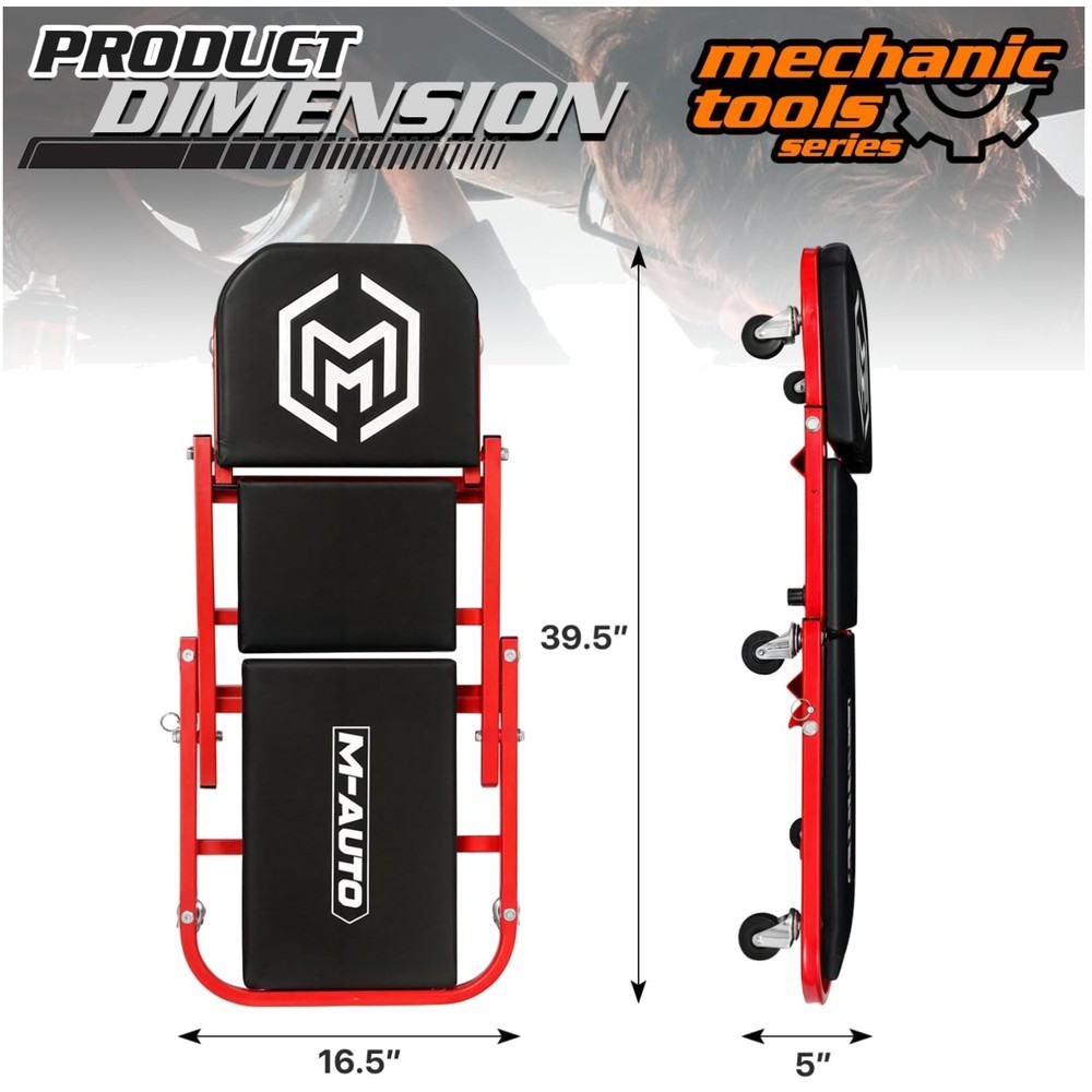 Adjustable Roller Garage Chair, 40-Inch