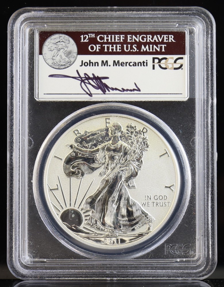 2011-P American Eagle Reverse Proof Mercanti Signed PCGS PR70