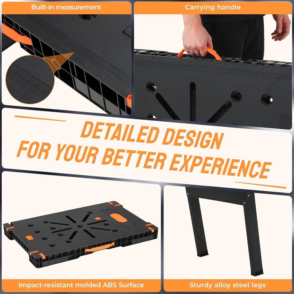 Folding Work Bench Portable Work Table for Garage, Table Saw,Workshop,Home DIY